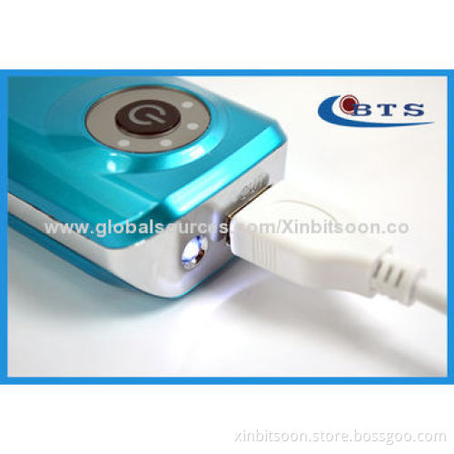 Slim Mobile Power Bank with 4,400mAh Capacity Lithium Battery